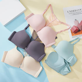 都市丽人B杯常规内衣中厚/薄泳布前扣无钢圈3/4杯常规文胸LB32Z1