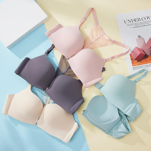 都市丽人B杯常规内衣中厚/薄泳布前扣无钢圈3/4杯常规文胸LB32Z1 商品图0
