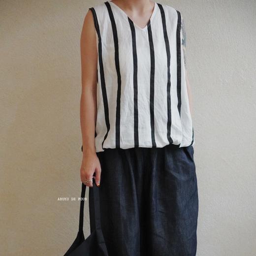 （4折）Laboratory2色条纹无袖上衣 商品图4