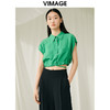 VIMAGE纬漫纪夏季新款百搭小众设计短款衬衣衬衫V1909514 商品缩略图0