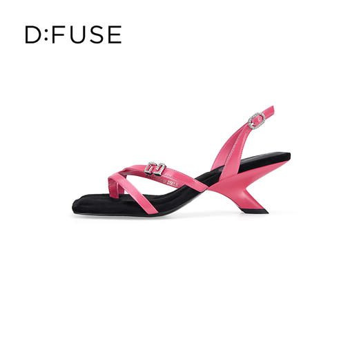 DFuse迪芙斯夏季新款方头夹趾沙滩鞋异形坡跟凉鞋DF32115352 商品图4