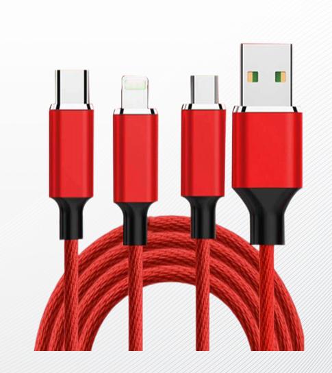 【团购展示】Only&Home一拖三布艺数据线KL-YTS04 商品图0