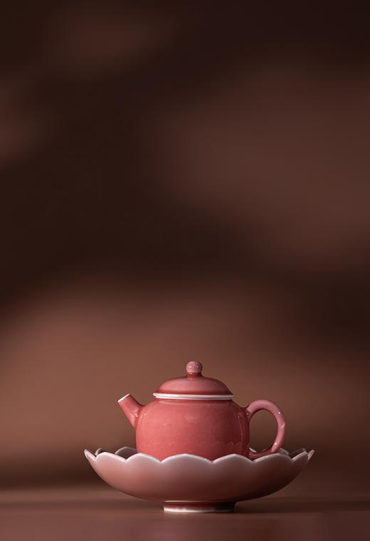 谷雨山房 豇豆红宝莲承 壶承 商品图1