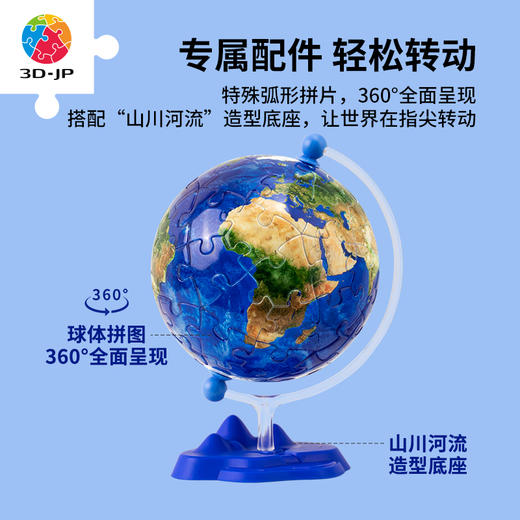 3寸 地球仪拼图 塑料拼图 A3741 璀璨之星 商品图2