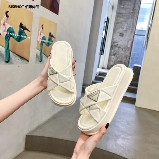 新品百搭松糕底交叉带拖鞋949B32564 商品图6