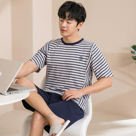 康妮雅睡衣男款夏季短袖短裤套头套装