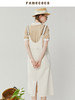 famecoco范可儿宽松纯棉背带裙女夏款时尚后开叉连衣裙FAB3FE001 商品缩略图2