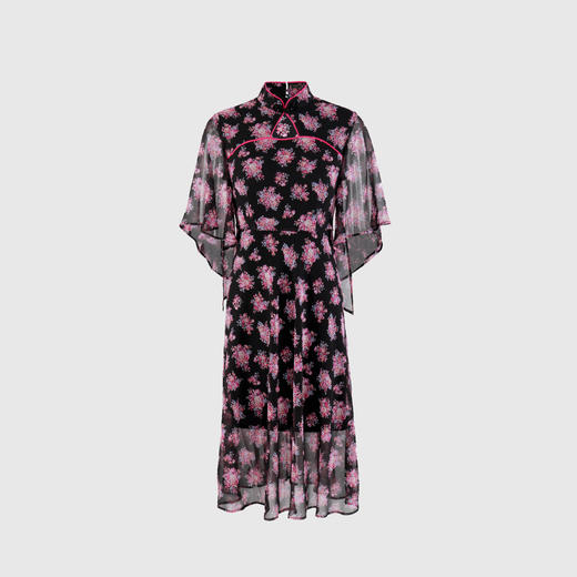 蝙蝠飘袖中式连衣裙 商品图0