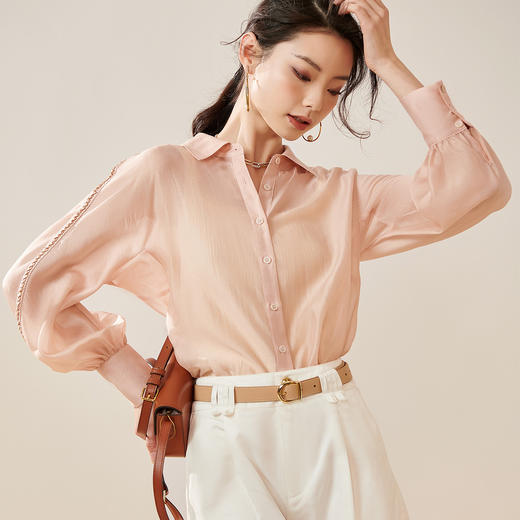 剩L/XL 芳外【莱赛尔轻薄防晒衬衫】2025夏季新款微透小性感女式衬衫 商品图3