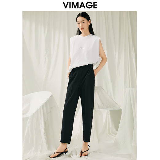 VIMAGE纬漫纪夏季新款时尚通勤显瘦萝卜女长裤V1905519 商品图1