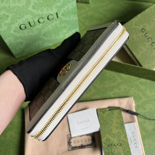 Gucci白色老花长款钱包 商品图2
