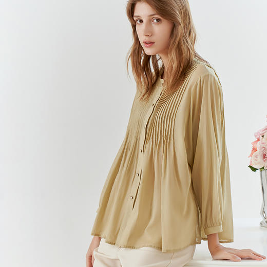 【纯棉宽松衬衫】23年春夏新品女士100%棉衬衫时尚宽松蝙蝠衫 商品图0