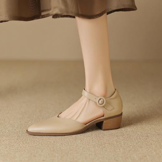 一字扣包头凉鞋，粗跟通勤凉鞋工作单鞋DTN-S6277 商品图2