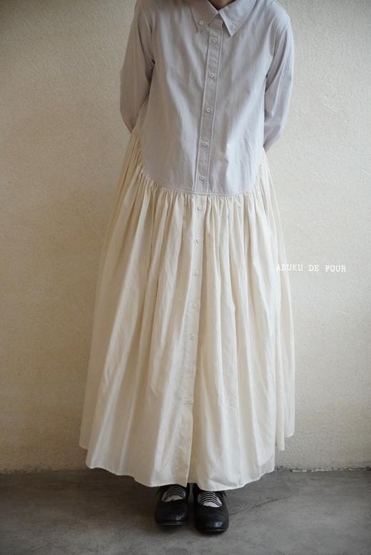 Ecole淡黄灰色法式学院风连衣裙 商品图6