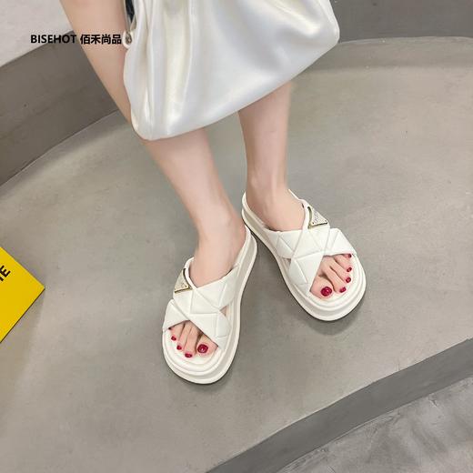 新品百搭松糕底交叉带拖鞋949B32564 商品图7
