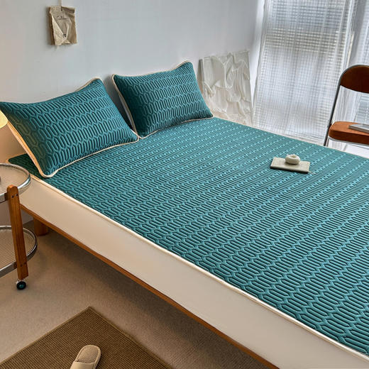 【乳胶凉席】乳胶凉席三件套6毫米乳胶冰丝凉席纯色夏凉感席（三件套） 商品图6