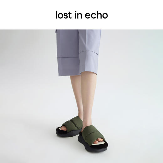 lost in echo 原创设计师品牌 填充感金属环收纳沙发拖鞋沙发拖 商品图3