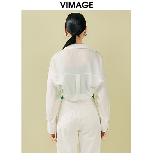 VIMAGE纬漫纪夏季新款时尚显瘦小众设计纯色西装薄外套V1903524 商品图4