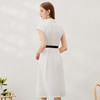 没有皮带-EITIE爱特爱夏季新款V领简约修身百搭连衣裙7007741 商品缩略图4