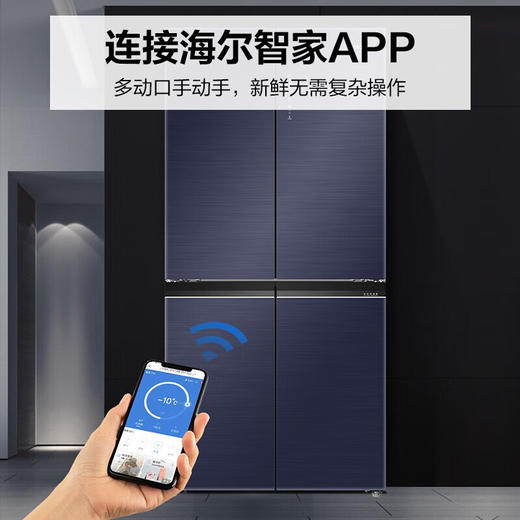 海尔冰箱家用461升十字对开门四开门零嵌超薄嵌入式平隐式新一级能效全空间保鲜智能电冰箱EPP超净变频 461升零嵌宽幅变温461WGHTD14B2U1 商品图8