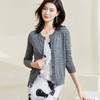 剩S/XL/L 米思阳2026春季新款通勤简约弹力空调衫薄款开衫螺纹羊毛针织衫女 商品缩略图3