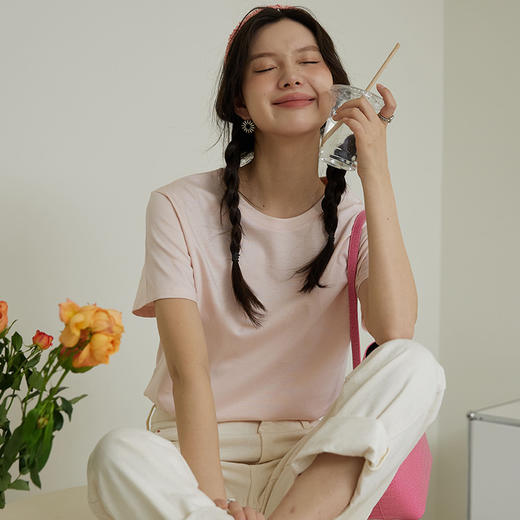 【三防黑科技】壳木糖果色丝光棉T恤 珍珠光泽 双面丝光工艺 抗沾湿技术 防水防油防 六色可选 商品图5