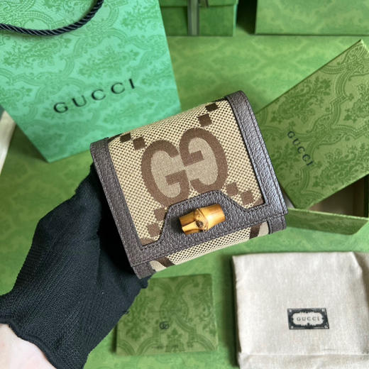 原厂皮竹节钱包古驰 商品图0