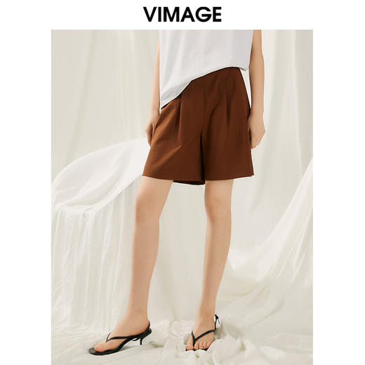 VIMAGE纬漫纪夏季新款高腰显瘦休闲短裤女V1905510 商品图3