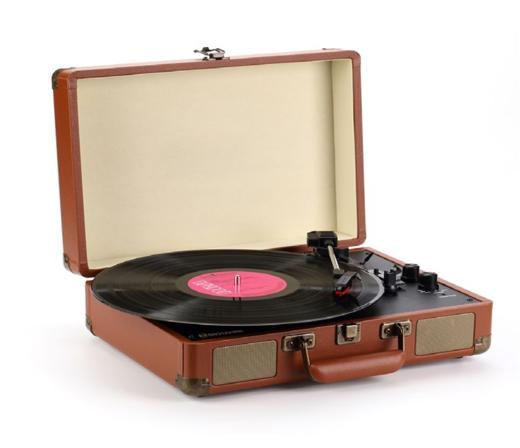【团购展示】德国巴赫 HY-T01棕色唱片机 商品图0