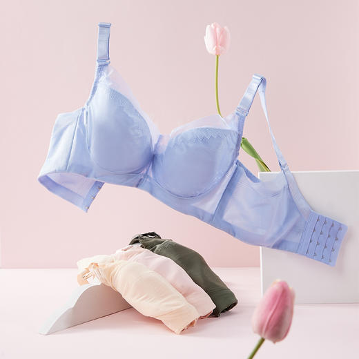 都市丽人锁边薄常规文胸内衣软钢圈四排扣LB32Z4 商品图0