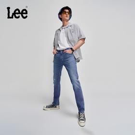 Lee商场同款101+23春夏新品精玉透凉723修身凉凉裤中蓝色男牛仔裤LMB1007236US00FA02873