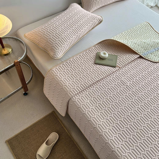 【乳胶凉席】乳胶凉席三件套6毫米乳胶冰丝凉席纯色夏凉感席（三件套） 商品图5