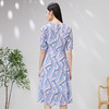 EITIE爱特爱夏季新款印花连衣裙时尚气质系带V领显瘦连衣裙7007734 商品缩略图4