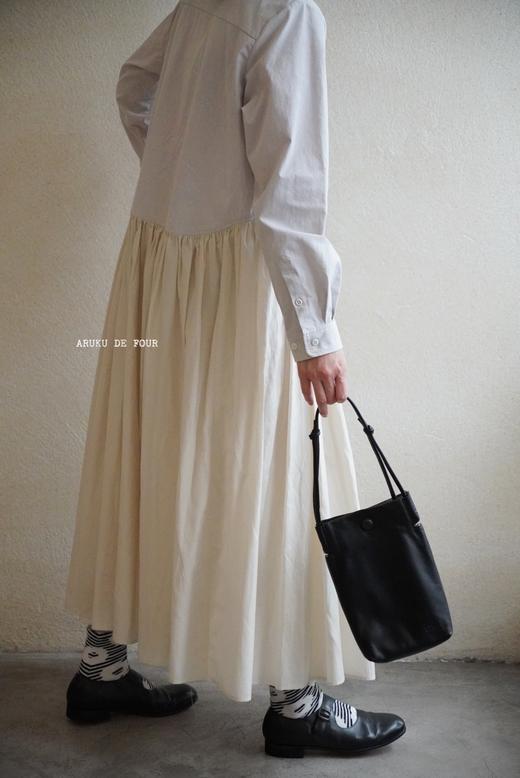 Ecole淡黄灰色法式学院风连衣裙 商品图4