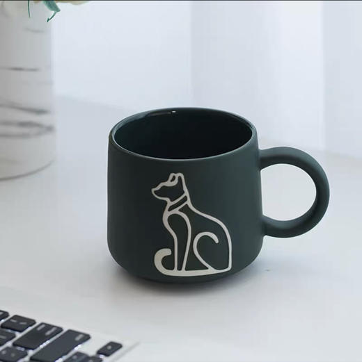 大英博物馆安德森猫系列触感磨沙浮雕马克杯复古绿 商品图0