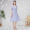 EITIE爱特爱夏季新款印花连衣裙时尚气质系带V领显瘦连衣裙7007734 商品缩略图3