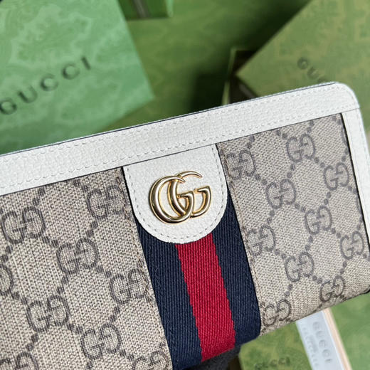 Gucci白色老花长款钱包 商品图4