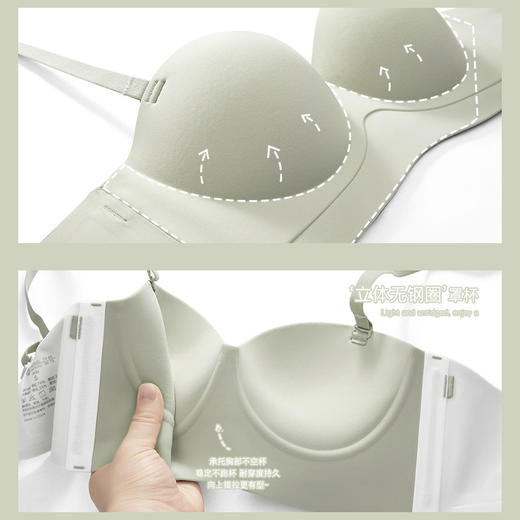 【夏日心动内衣 梦幻纯欲风！】无痕升杯小聚蛋内衣，半杯设计，3D立体圆球杯，零感软支撑，聚拢显大塑造撩人胸型，内侧防滑条设计无肩带两穿内衣Bra！ 商品图3