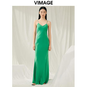 VIMAGE纬漫纪夏季新款性感吊带露背连衣裙礼服V1977501