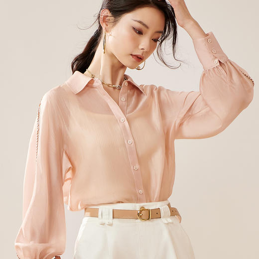 剩L/XL 芳外【莱赛尔轻薄防晒衬衫】2025夏季新款微透小性感女式衬衫 商品图1