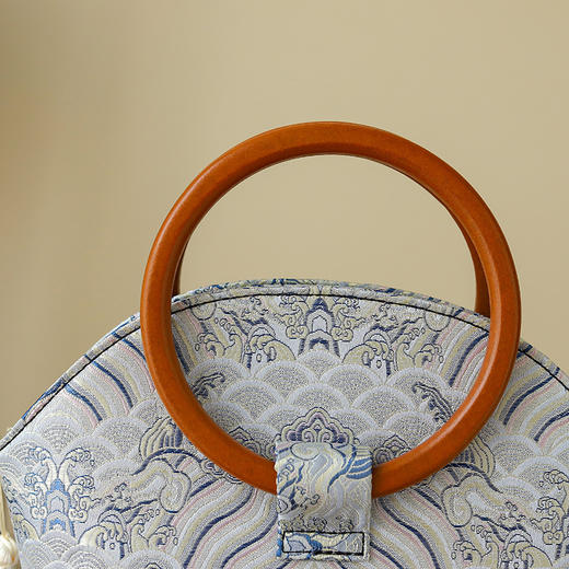 木柄圆环贝壳手提包，旗袍汉服古风包包JX-南山南 商品图2