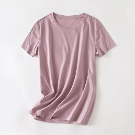 新款凉感双面丝光棉短袖白色T恤女夏宽松V领百搭纯色半袖t恤_HLY 商品图11