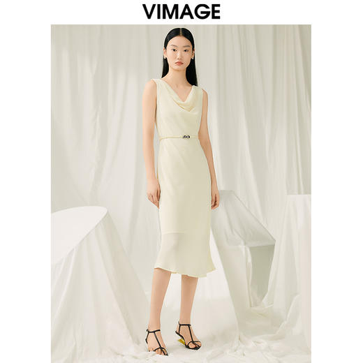 VIMAGE纬漫纪夏季新款气质收腰显瘦无袖连衣裙V1907521 商品图1