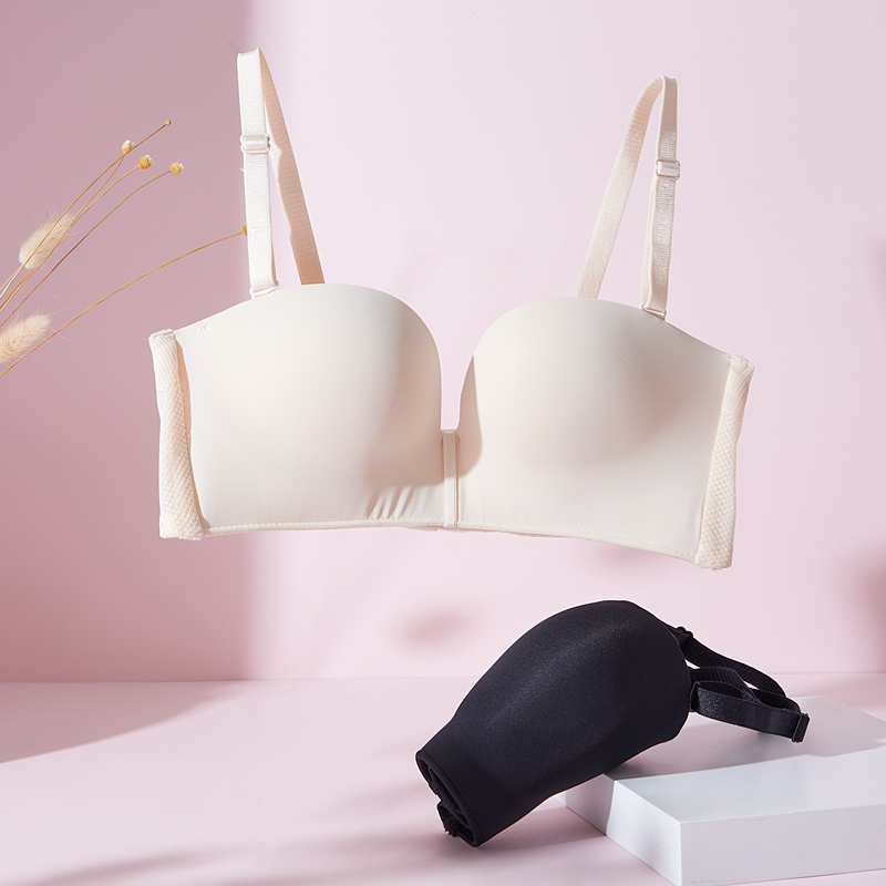 都市丽人无痕常规内衣B杯中厚1/2杯泳布文胸三排无钢圈LB33Z2