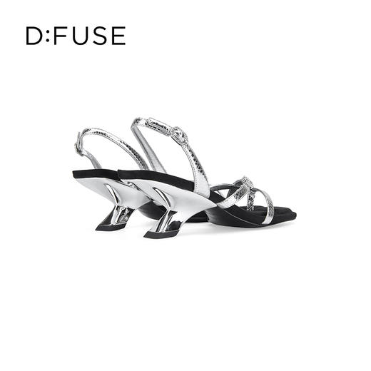 DFuse迪芙斯夏季新款方头夹趾沙滩鞋异形坡跟凉鞋DF32115352 商品图3