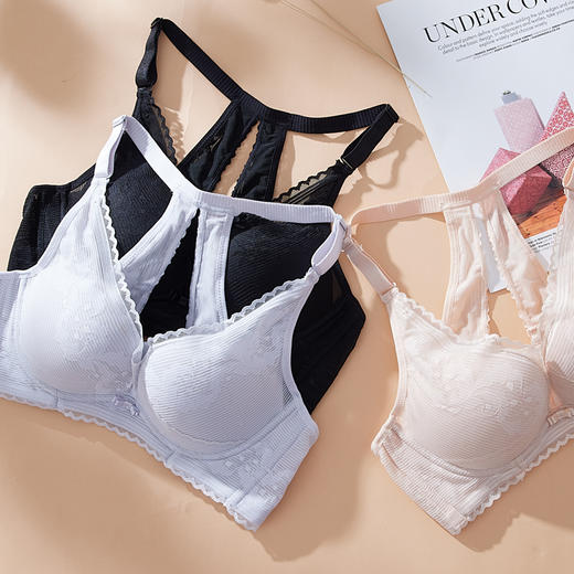 都市丽人自然舒适蕾丝中厚常规文胸内衣有钢圈四排扣LB33Z6 商品图0