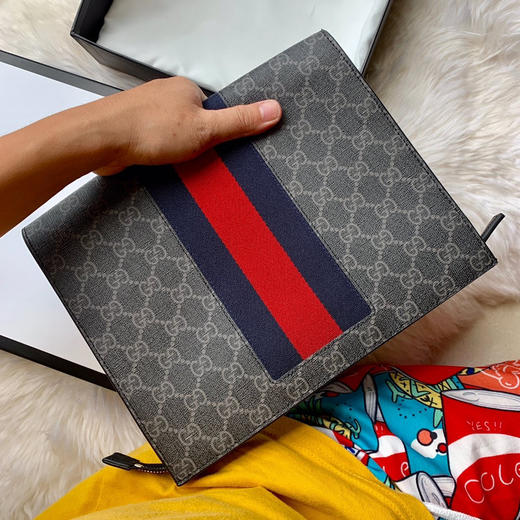 GUCCI 经典款黑花手包 商品图8