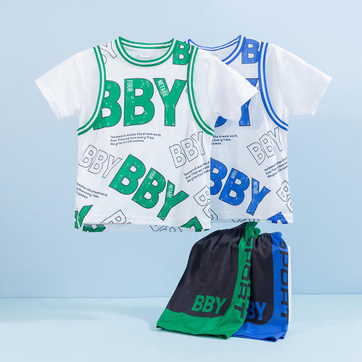 贝贝怡男童夏季短袖短裤运动套装儿童球衣速干服中大童篮球服套装232T2566 商品图7