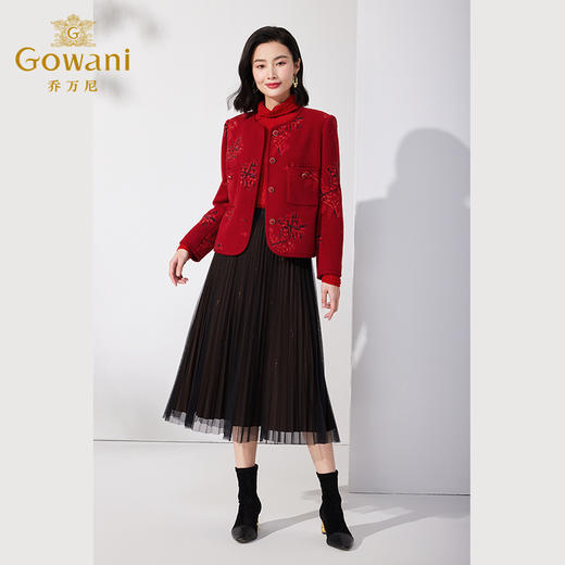 乔万尼新品春夏短外套小香风精致感羊毛呢ET1B515 商品图3