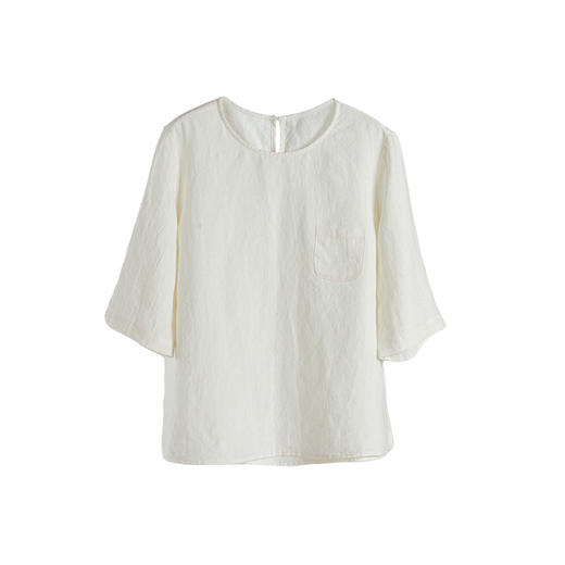 绽放246朵/多色亚麻口袋设计文艺小衫 商品图4